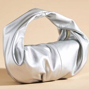 NWT Anthropologie Timmie Slouchy Baguette Shoulder Bag - Silver